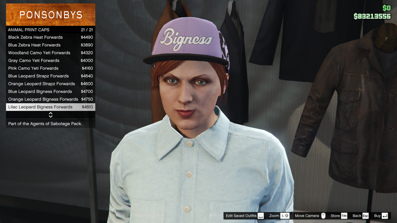파일:AgentsofSabotage-GTAOe-FemaleHats-AnimalPrintCaps20-LilacLeopardBignessForwards.png