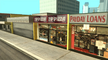 컴어랏에 위치한 Zip Pizza 지점.