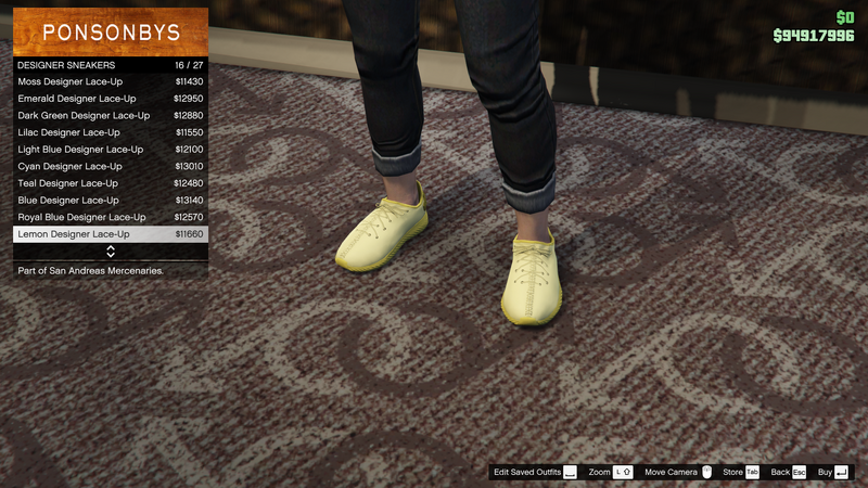 파일:SanAndreasMercenaries-GTAOe-FemaleShoes-DesignerSneakers15-LemonDesignerLaceUp.png