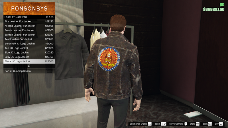 파일:CunningStunts-GTAO-MaleTops-LeatherJackets5-BlackJCLogoJacket.png
