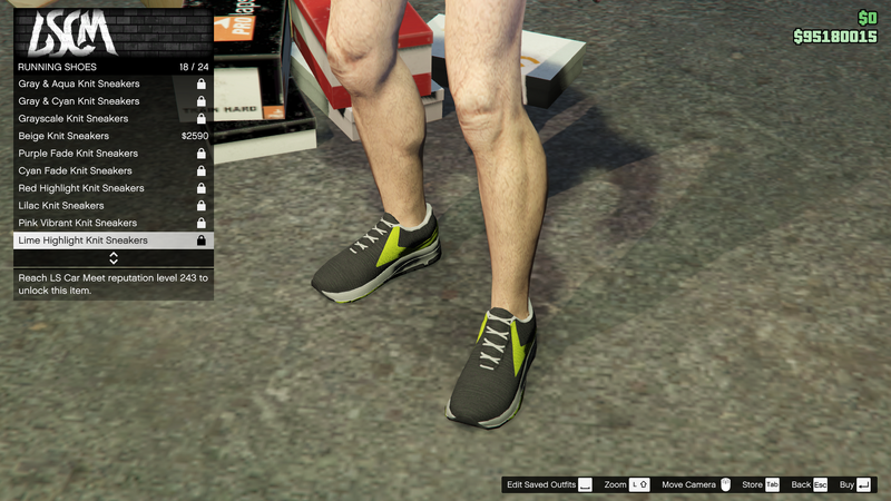 파일:LosSantosTuners-GTAO-MaleShoes-RunningShoes18-LimeHighlightKnitSneakers.png