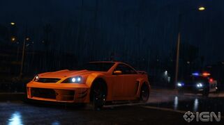 로스 산토스 경찰국이 맞춤형 펠처를 추격하는 모습.