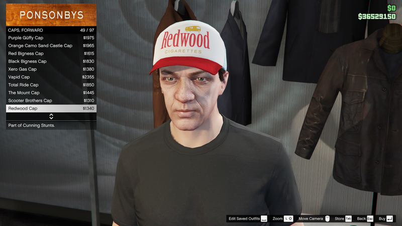 파일:CunningStunts-GTAO-MaleHats-Caps6-RedwoodCap.png