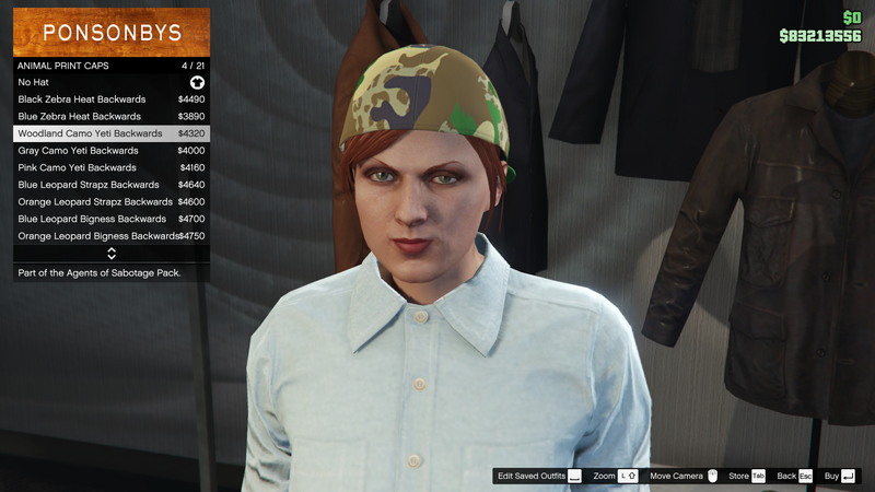파일:AgentsofSabotage-GTAOe-FemaleHats-AnimalPrintCaps3-WoodlandCamoYetiBackwards.png