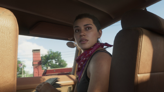 승객석 후면 뷰, 루시아가 뒤를 돌아보고 있습니다.