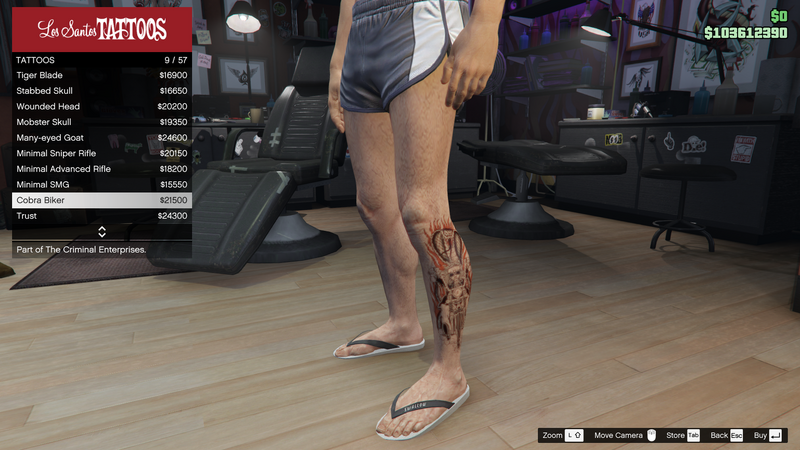 파일:TheCriminalEnterprises-GTAOe-MaleTattoos-LeftLeg9-CobraBiker.png