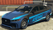 GTA Online의 저글러 (Atomic 타이어 리버리). (후측면 보기)