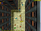 주인공이 골목길에 진입하여 사격을 시작합니다.