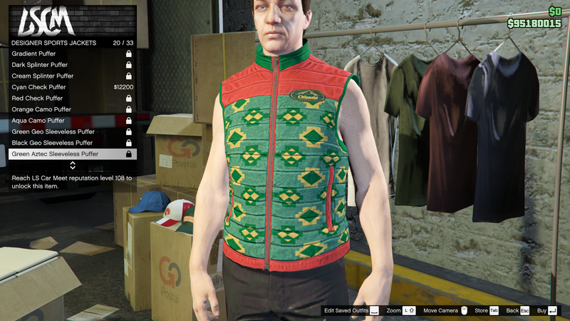 파일:LosSantosTuners-GTAO-MaleTops-DesignerSportsJackets19-GreenAztecSleevelessPuffer.png