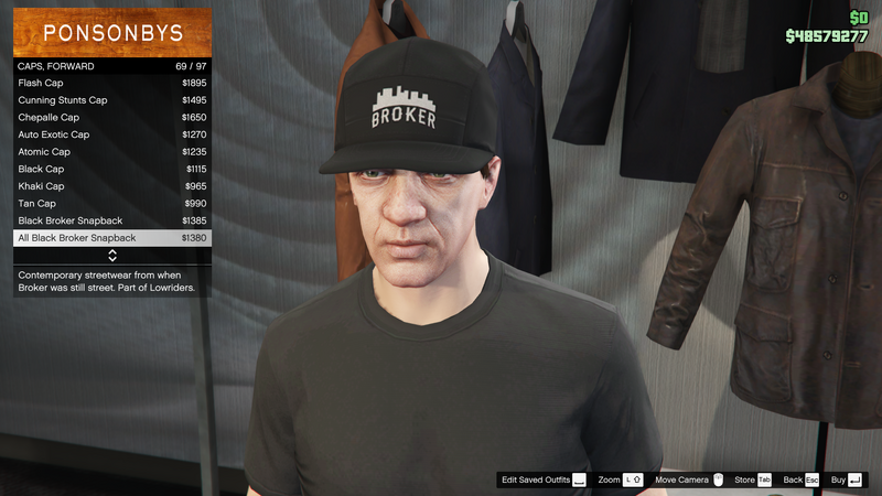 파일:Lowriders-GTAO-MaleHats-Caps2-AllBlackBrokerSnapback.png