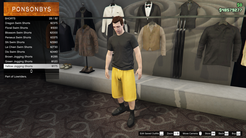 파일:Lowriders-GTAO-MalePants-Shorts3-YellowJoggingShorts.png