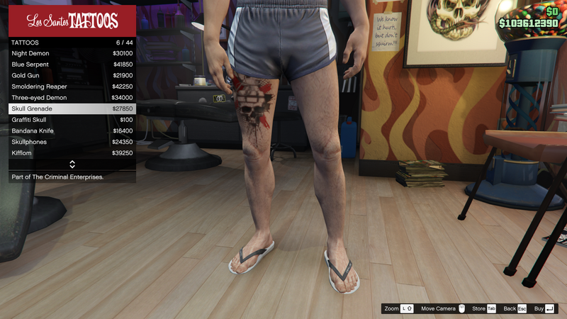 파일:TheCriminalEnterprises-GTAOe-MaleTattoos-RightLeg6-SkullGrenade.png