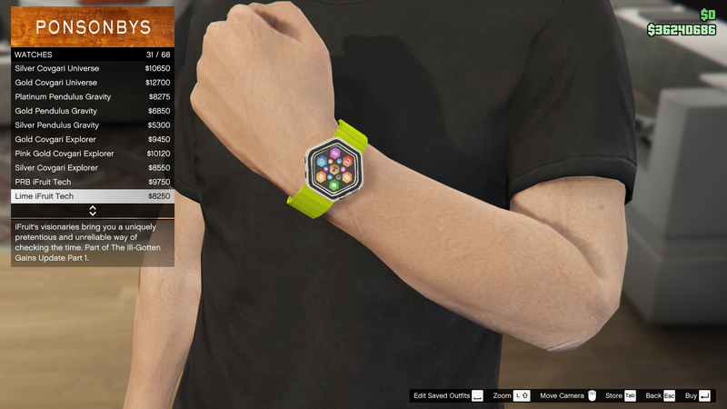 파일:IllGottenGainsPart1-GTAO-MaleAccessories-Watches2-LimeiFruitTech.png