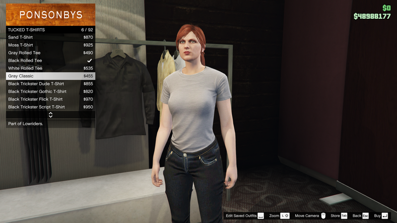 파일:Lowriders-GTAO-FemaleTops-TuckedTShirts1-GrayClassic.png