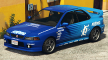 GTA Online의 술탄 RS 클래식 (Atomic 모터스포츠 리버리). (후측면 보기)