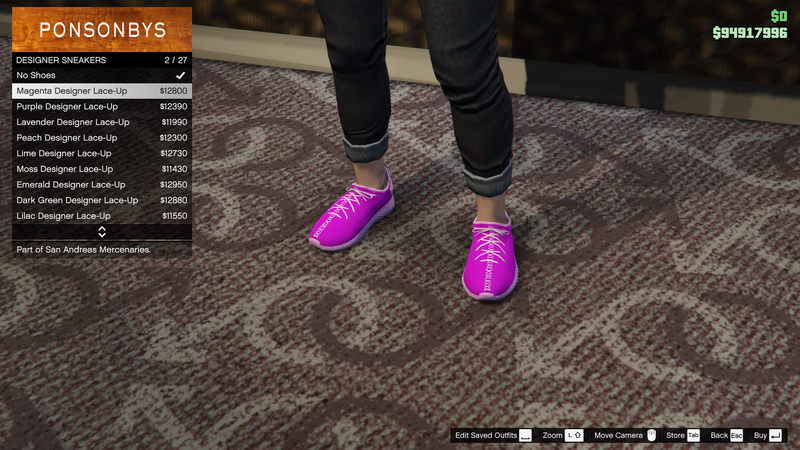 파일:SanAndreasMercenaries-GTAOe-FemaleShoes-DesignerSneakers1-MagentaDesignerLaceUp.png