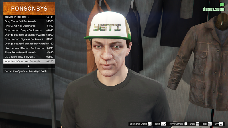 파일:AgentsofSabotage-GTAOe-MaleHats-AnimalPrintCaps13-WoodlandCamoYetiForwards.png
