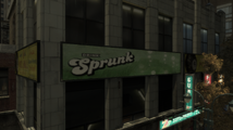알곤퀸 더 익스체인지의 Sprunk 광고판.