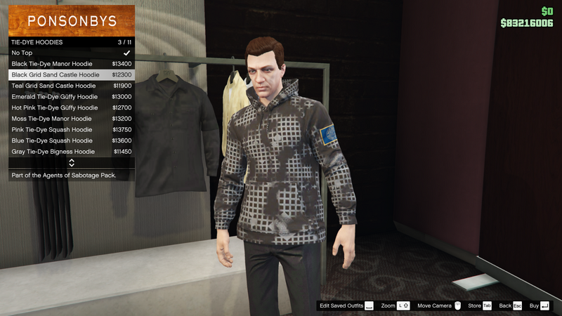 파일:AgentsofSabotage-GTAOe-MaleTops-TieDyeHoodies2-BlackGridSandCastleHoodie.png