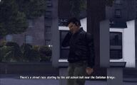 엘 부로는 올드 스쿨 홀 근처에서 열리는 스트리트 레이스에 대해 알리고 클로드에게 참가를 지시합니다.