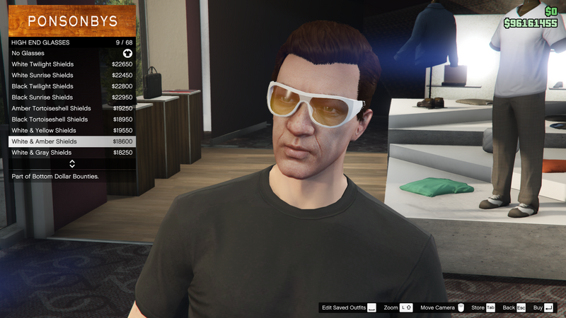 파일:BottomDollarBounties-GTAOe-MaleGlasses-HighEndGlasses8-White&AmberShields.png