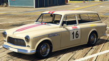GTA 온라인의 좀비 레이서 도색이 적용된 파갈로아. (후측면 보기)