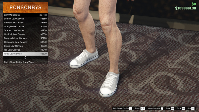 파일:LosSantosDrugWars-GTAOe-MaleShoes-CanvasShoes52-GrayLowCanvas.png
