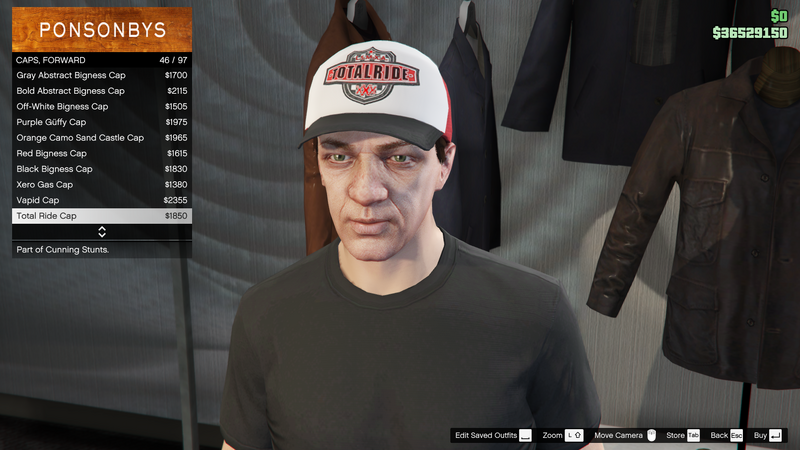 파일:CunningStunts-GTAO-MaleHats-Caps3-TotalRideCap.png