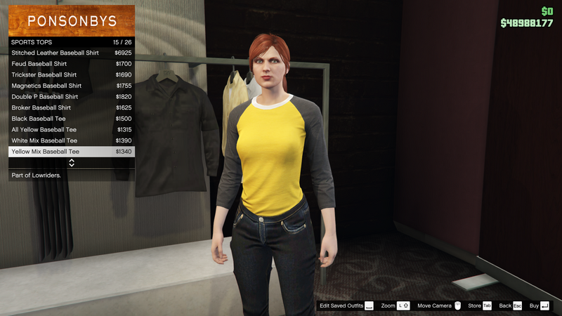 파일:Lowriders-GTAO-FemaleTops-SportsTops9-YellowMixBaseballTee.png