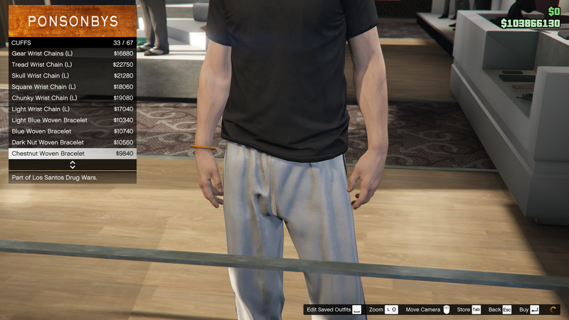 파일:LosSantosDrugWars-GTAOe-MaleAccessories-Cuffs13-ChestnutWovenBracelet.png
