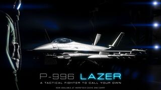Grand Theft Auto 온라인의 P-996 레이저 프로모션 이미지.