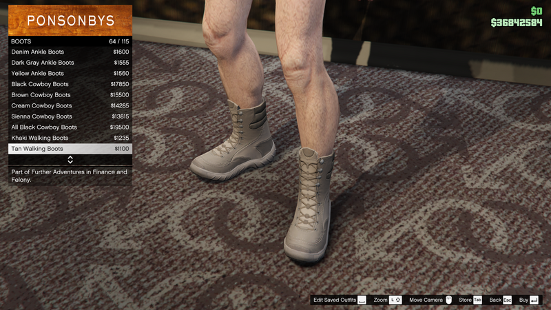 파일:FurtherAdventuresinFinanceandFelony-GTAO-MaleShoes-Boots18-TanWalkingBoots.png