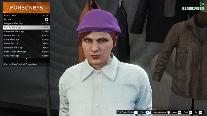 파일:TheCriminalEnterprises-GTAOe-FemaleHats-FlatCaps2-PurpleFlatCap.png