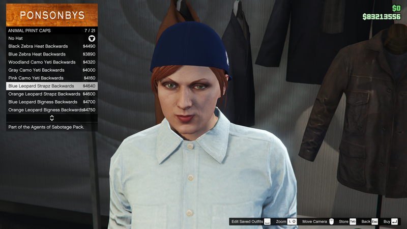 파일:AgentsofSabotage-GTAOe-FemaleHats-AnimalPrintCaps6-BlueLeopardStrapzBackwards.png
