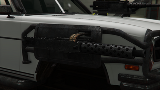 장착된 .50 구경 기관총 (깨끗함, 오른쪽) 클로즈업.